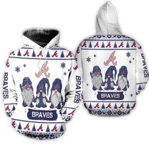 Gnomes Atlanta Braves Christmas All-Over Print Hoodie For Fans