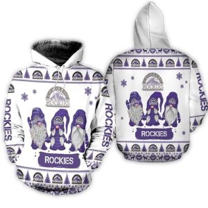 Gnomes Christmas Hoodie With Colorado Rockies All-Over Print Design