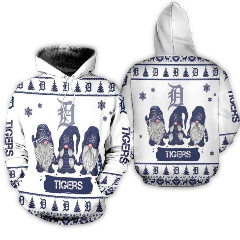 Gnomes Detroit Tigers Christmas All Over Print Hoodie 1
