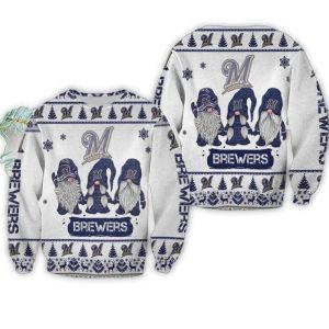 Gnomes Milwaukee Brewers Christmas Ugly Sweater