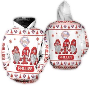 Gnomes Christmas All Over Print Hoodie for Philadelphia Phillies Fans