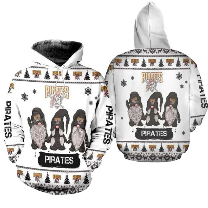 Gnomes Christmas All Over Print Hoodie for Pittsburgh Pirates Fans