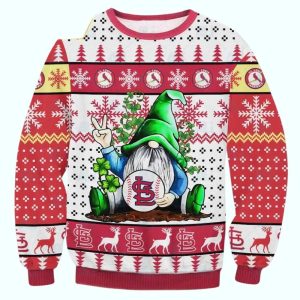 Gnomes St Louis Cardinals Christmas Ugly Sweater