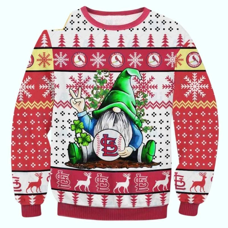 Gnomes St Louis Cardinals Christmas Ugly Sweater