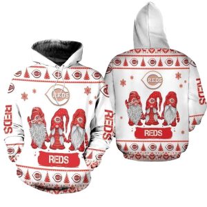 Gnomes Cincinnati Reds Christmas All Over Print Hoodie