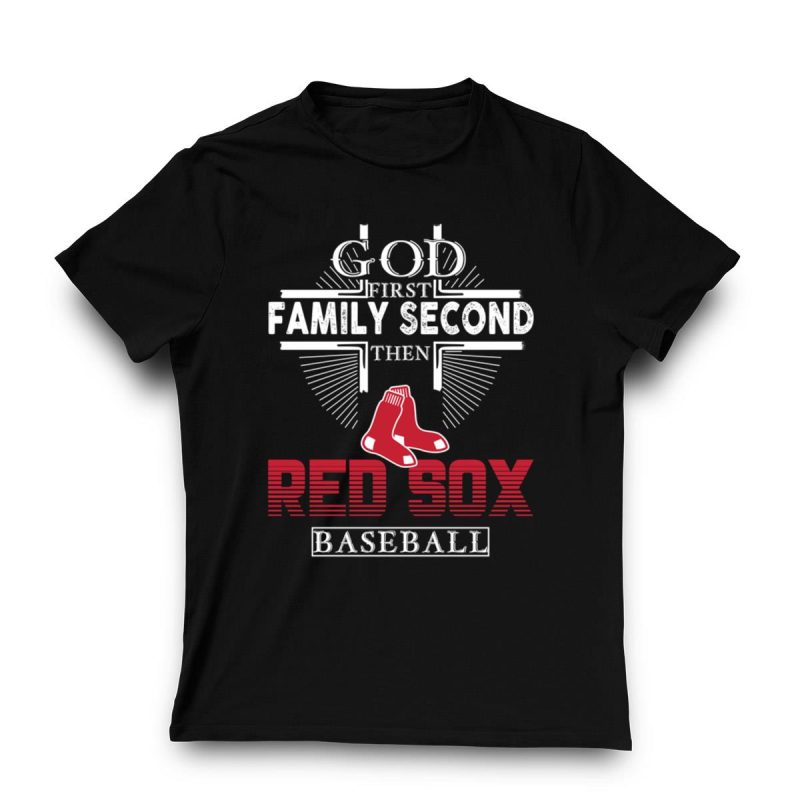 God First, Family Second - Red Sox Baseball T-Shirt for Fans - Image 3