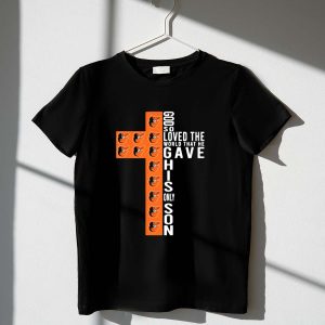 God So Loved The World Orioles Cross T-Shirt - Faith-Inspired Apparel