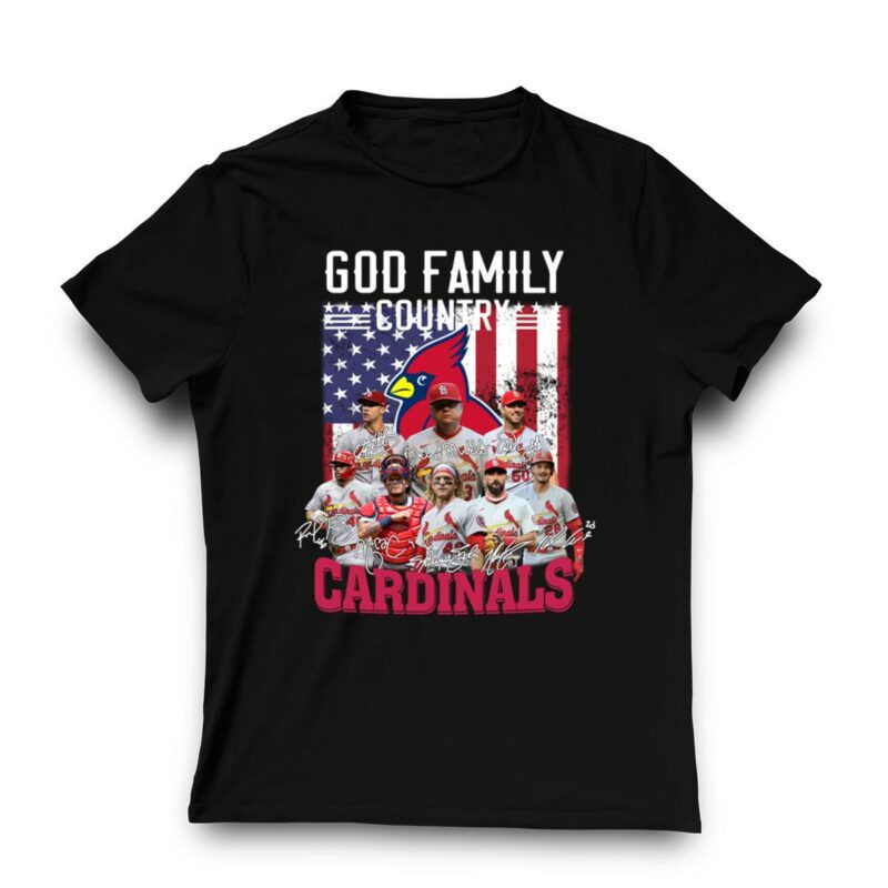 God Family Country Cardinals American Flag Unisex Graphic T-Shirt - Image 3