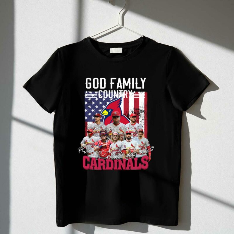 God Family Country Cardinals American Flag Unisex Graphic T-Shirt - Image 4