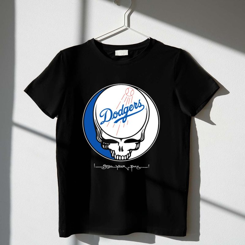 Grateful Dead Steal Your Face Dodgers T Shirt.jpeg t shirt 1 1