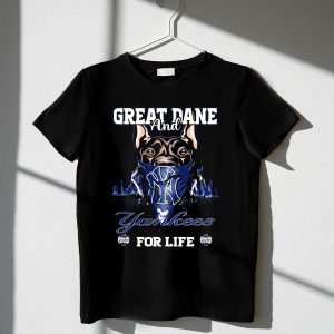 Great Dane & Yankees For Life Graphic T-Shirt - Perfect For Dog Lovers