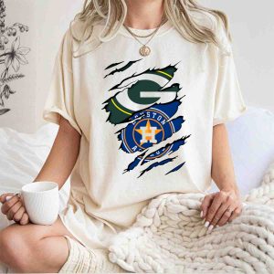 Green Bay Packers Houston Astros Claw Marks Graphic T-Shirt