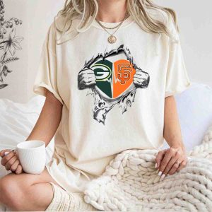 Green Bay Packers Vs San Francisco Giants Heartbeat T-Shirt For Fans