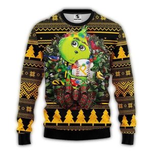 Grinch Pirate Baseball Christmas Ugly Sweater for Holiday Fun