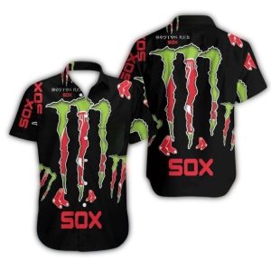 Monster Energy Boston Red Sox Hawaiian Shirt for Men - Casual Summer Style