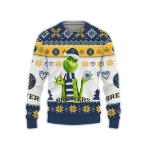 Grinch American Baseball Milwaukee Brewers Ugly Sweater