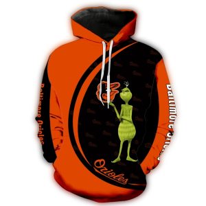 Baltimore Orioles Grinch Hold Logo All-Over Print Hoodie For Fans