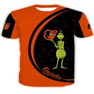 Baltimore Orioles Grinch Hold Logo All-Over Print T-Shirt
