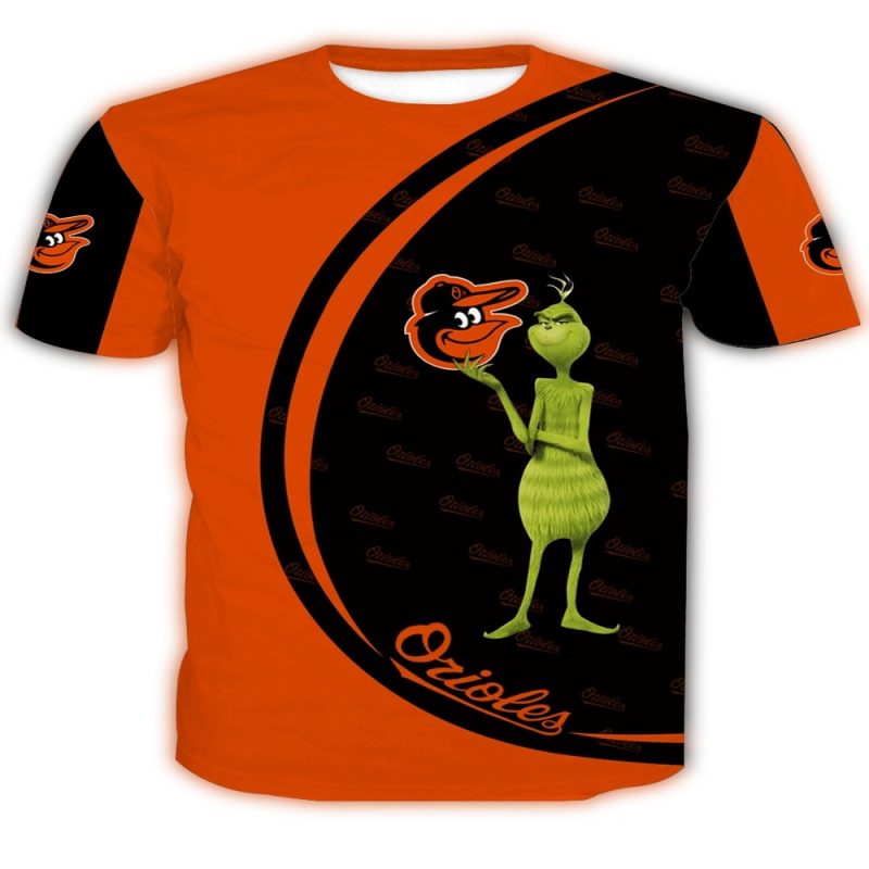 Grinch Hold Logo Baltimore Orioles AOP T Shirt 1