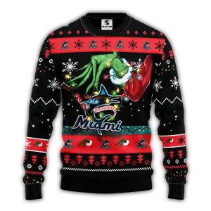Grinch Hold Logo Miami Marlins Christmas Ugly Sweater For Holiday Cheer