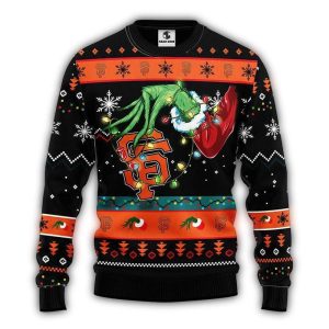 San Francisco Giants Grinch Logo Christmas Ugly Sweater For Festive Fun