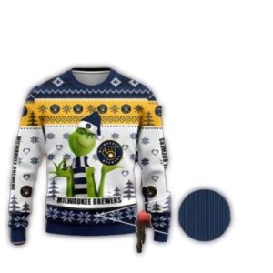 Grinch Hold Milwaukee Brewers Ugly Sweater
