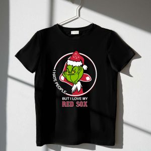 Grinch I Hate People, Love My Boston Red Sox T-Shirt for Fans