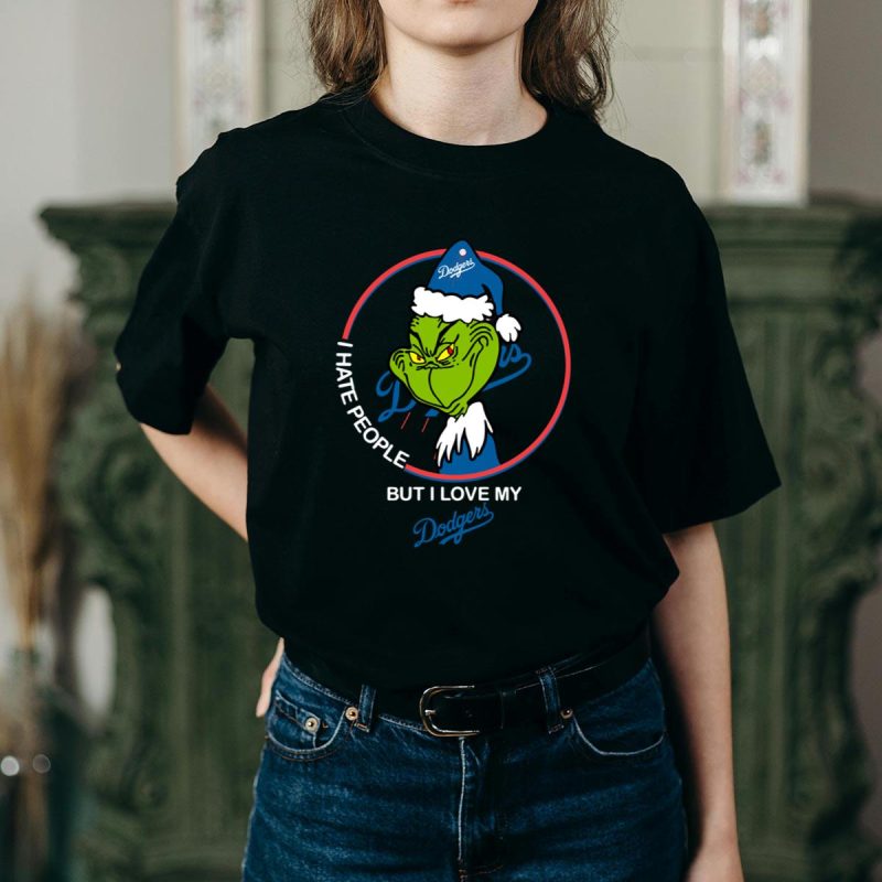 Grinch I Hate People But Love My Dodgers T-Shirt - Fun LA Fan Apparel - Image 2