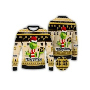 Grinch-Inspired Pittsburgh Pirates Christmas Ugly Sweater