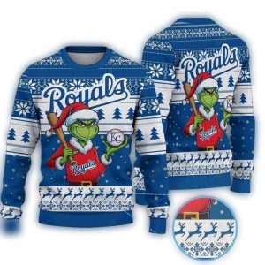 Kansas City Royals Grinch Christmas Ugly Sweater For Baseball Fans