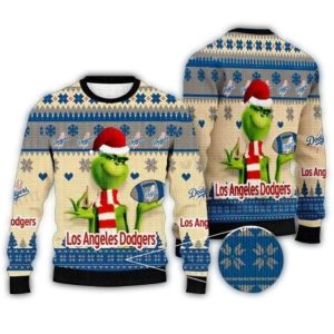 Los Angeles Dodgers Grinch Christmas Ugly Sweater for Holiday Cheer