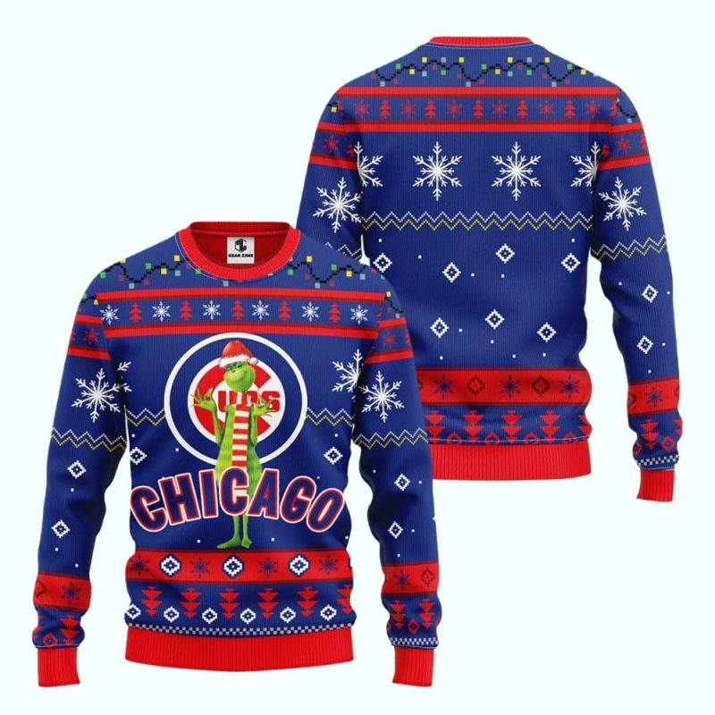 Grinchmas With Chicago Cubs Ugly Sweater - Image 3