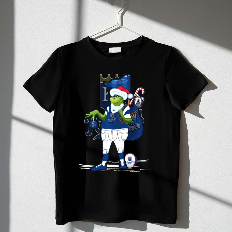 Grinchxmas Kansas City Royals Christmas Baseball T Shirt t shirt 1 1