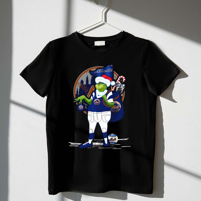 Grinchxmas New York Mets Holiday Baseball Fan T Shirt t shirt 1 1