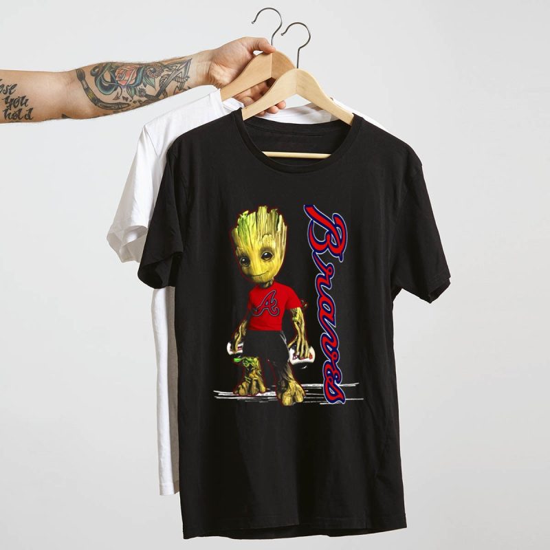 Groot Atlanta Braves Baseball Team Character T-Shirt For Fans - Image 4
