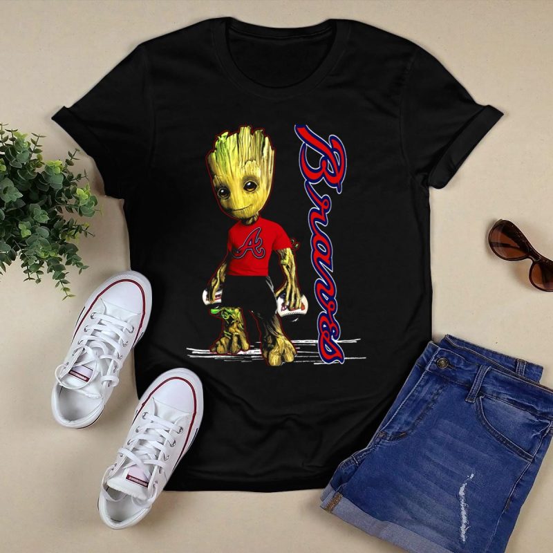 Groot Atlanta Braves Baseball Team Character T-Shirt For Fans - Image 5