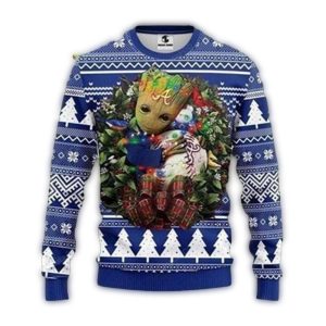 Groot Hugging Baseball Atlanta Braves Holiday Sweatshirt For Fans