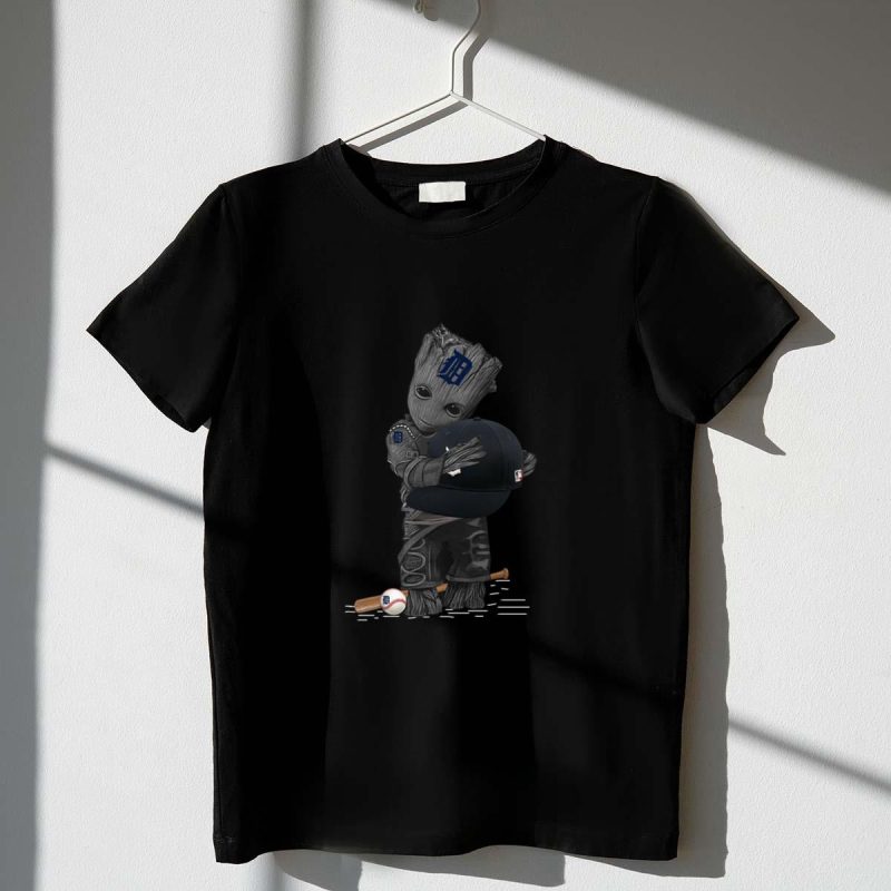 Groot hug detroit tigers baseball shirt t shirt 1 1