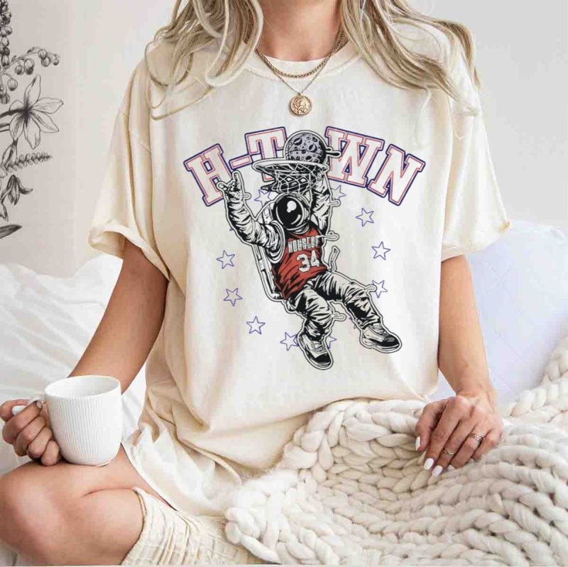 H Town Astronaut Dunking Moon Stars Nolan Ryan 34 Houston Astros T Shirt t shirt 1 1