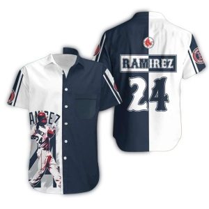 Hanley Ramirez Boston Red Sox Striped Hawaiian Shirt for Fans