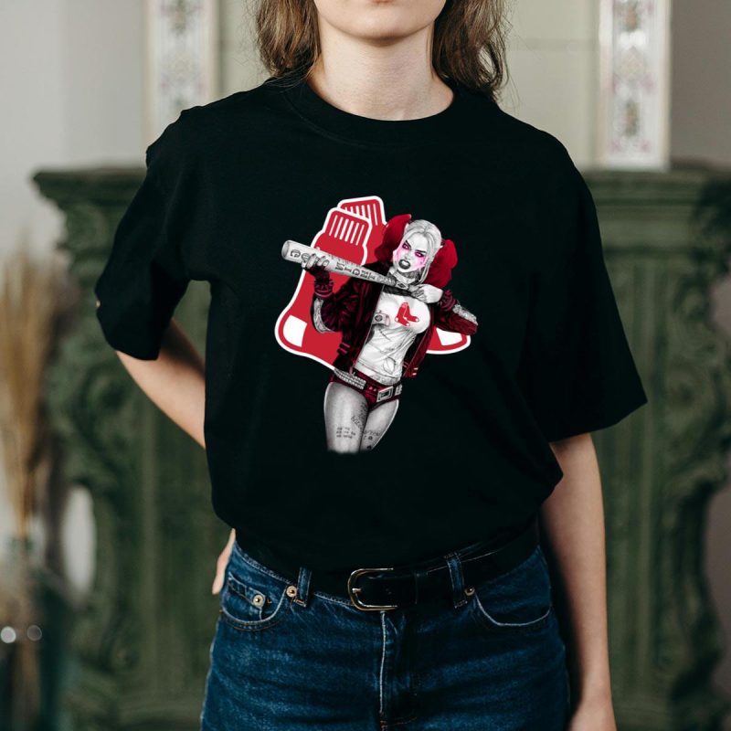 Harley Quinn Boston Red Sox Graphic T-Shirt for Fans - Image 2