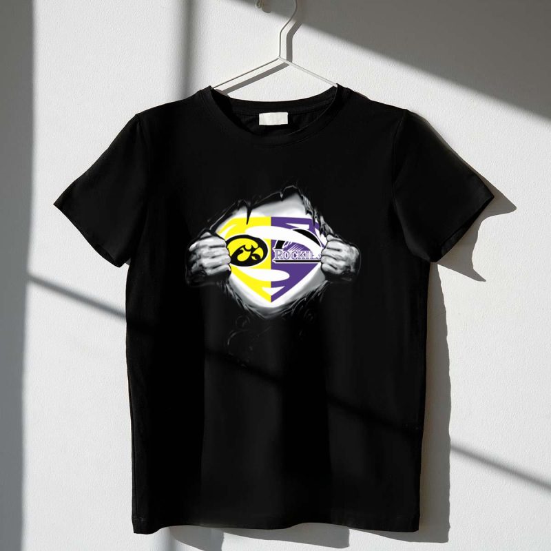 Hawkeyes Colorado Rockies Superman Logo Fusion T Shirt t shirt 1 1