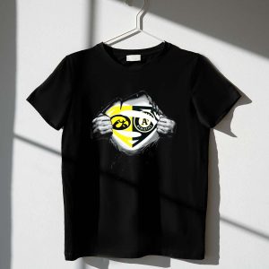 Superman Logo Fusion T-Shirt For Hawkeyes Oakland Athletics Fans