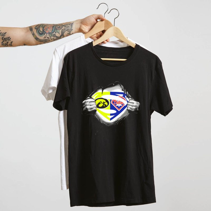 Superman Logo Fusion T-Shirt - Philadelphia Phillies Hawkeyes Fan Apparel - Image 4