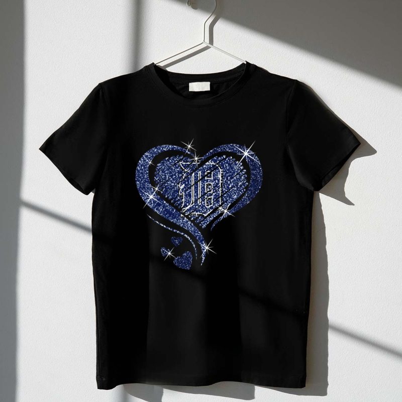 Heart Diamond Detroit Tigers Sparkling T Shirt t shirt 1 1