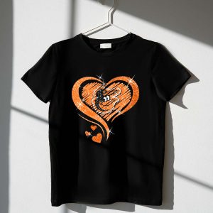Glitter Heart Diamond Baltimore Orioles Bird T-Shirt For Fans