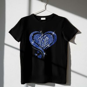 Sparkling Heart Diamond New York Yankees T-Shirt For Fans