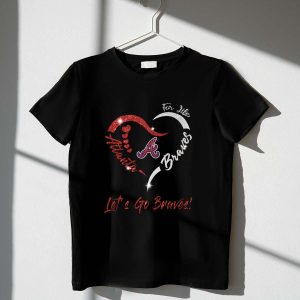 Atlanta Braves Heart Diamond T-Shirt - Let'S Go Braves!