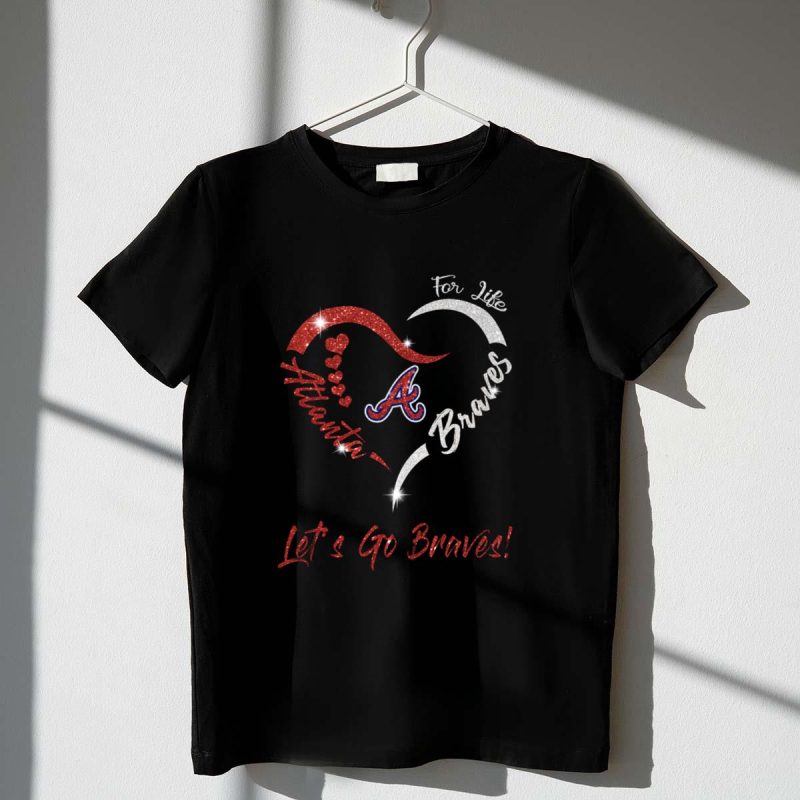 Atlanta Braves Heart Diamond T-Shirt - Let'S Go Braves!