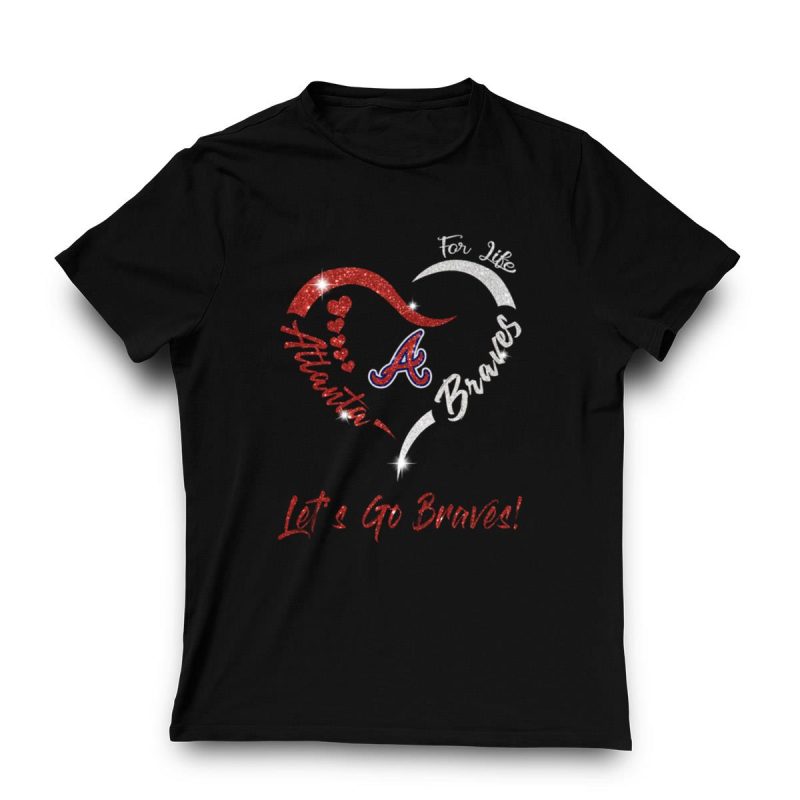 Atlanta Braves Heart Diamond T-Shirt - Let'S Go Braves! - Image 3